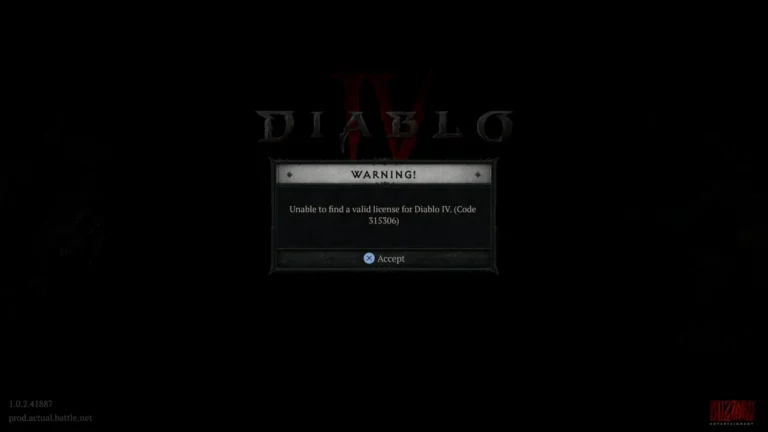 Diablo 4 Error 315306